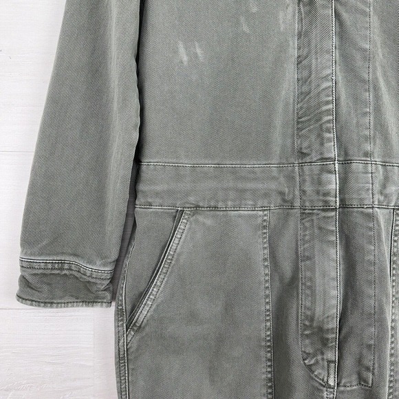 Faherty Womens Overland Twill Jumpsuit Small Olive Green Utility Flight FLAWED - Picture 5 of 16